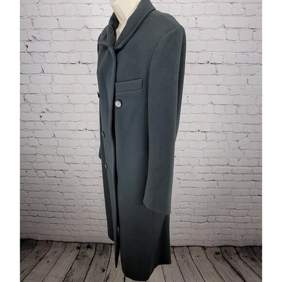 VTG Glenbrooke Grey Pure New Wool Double Breasted Pockets Lined Pea Coat USA 10 - Picture 14 of 16